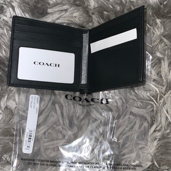 Coach Men’s Signature Billfold Wallet - Picture 8 of 13